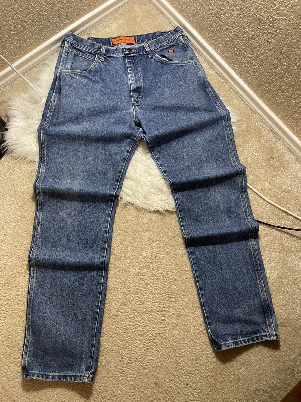 Wrangler FR Riggs Workwear Mens Jeans CAT2 2112 Denim Blue 36x36